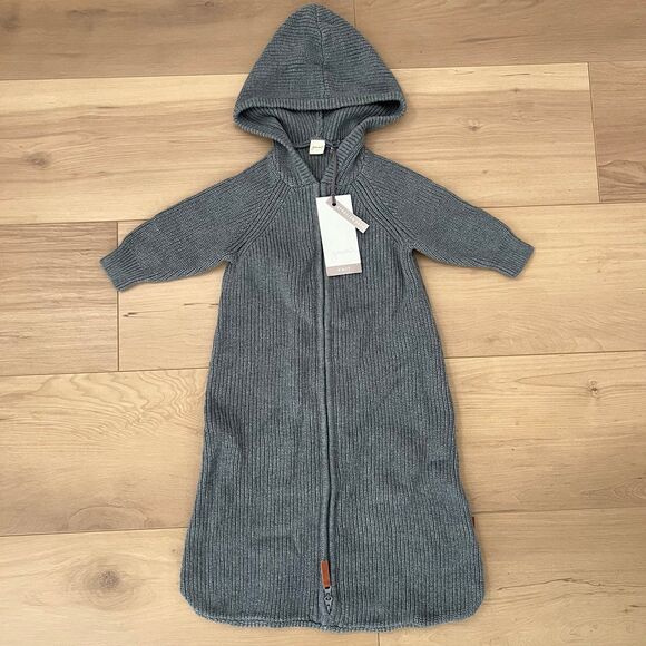 NWT Goumi Kids Knit Wearable Blanket Boulder SZ L Baby Gray Organic Cotton Sack - Picture 1 of 3
